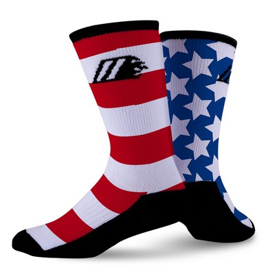 360 Degree Full Color Digital Print Crew Socks with Padded Sole