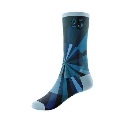 360 Degree Digital Print Poly-Spandex Crew Socks with
